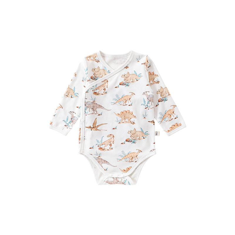 Autumn Hot Selling Baby Unisex Cartoon Animals Pattern Onesies in various colors, showcasing cute animal designs suitable for both baby girls and boys.