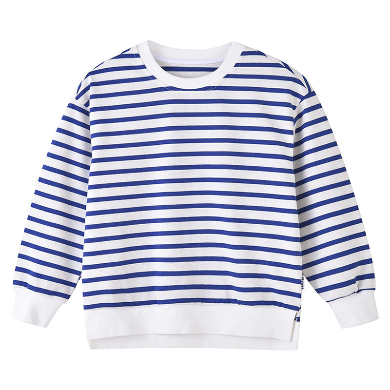 A cozy baby hoodie featuring a striped pattern, long sleeves, and a roomy hood, available in black, blue, and green colors.