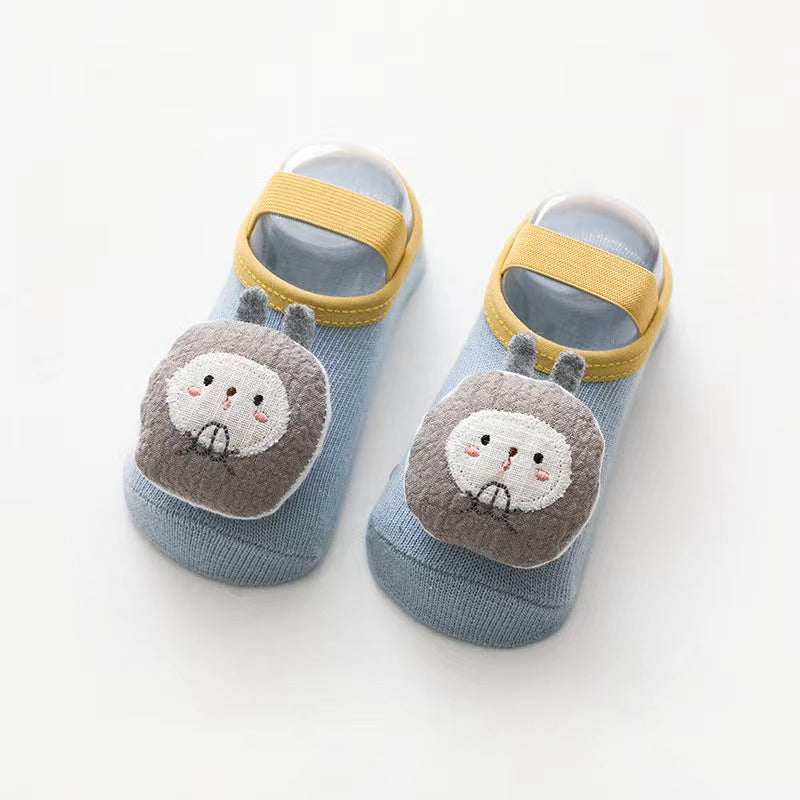 Baby 3D Cartoon Animal Patched Design Dispensing Non-Slip Lace-Up shoes in various colors with cute animal designs.