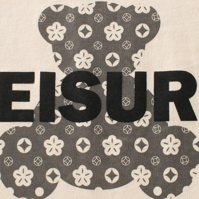 Baby boy and girl long sleeve cotton shirt featuring a playful bear print pattern in apricot color, suitable for ages 7-12.