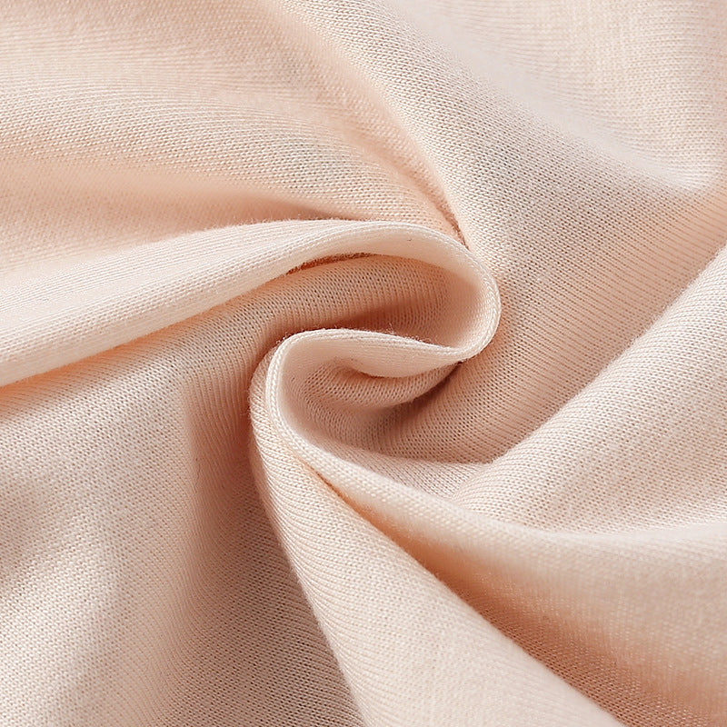 Baby boy and girl soft cotton O-neck shirt featuring a playful bread pattern in pink color, suitable for all seasons.