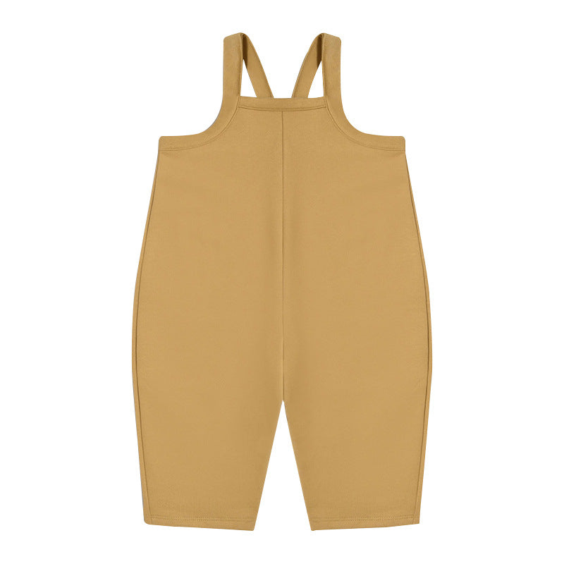 Baby boy and girl solid color romper in vibrant colors, showcasing a loose and comfy design suitable for infants.