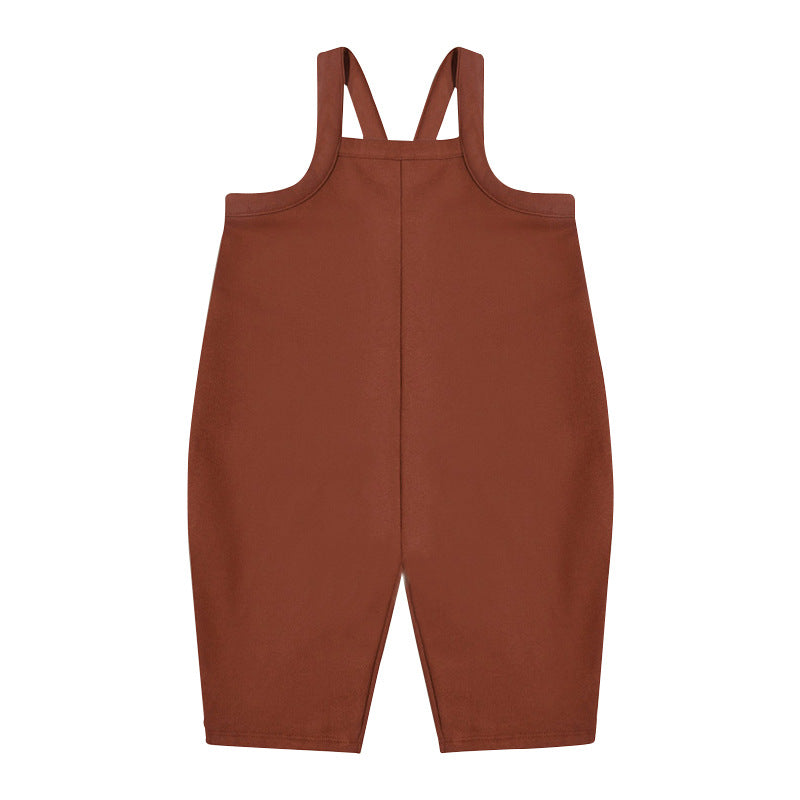 Baby boy and girl solid color romper in vibrant colors, showcasing a loose and comfy design suitable for infants.