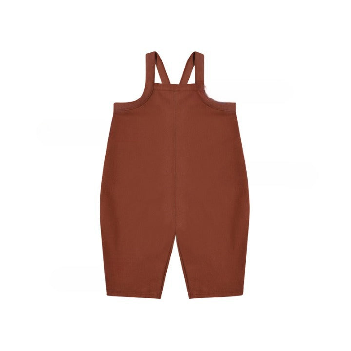 Baby boy and girl solid color romper in vibrant colors, showcasing a loose and comfy design suitable for infants.