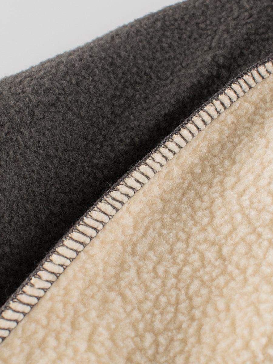 Baby boy's beige crew neck long sleeve top with letters pattern, made from soft cotton blend fabric.