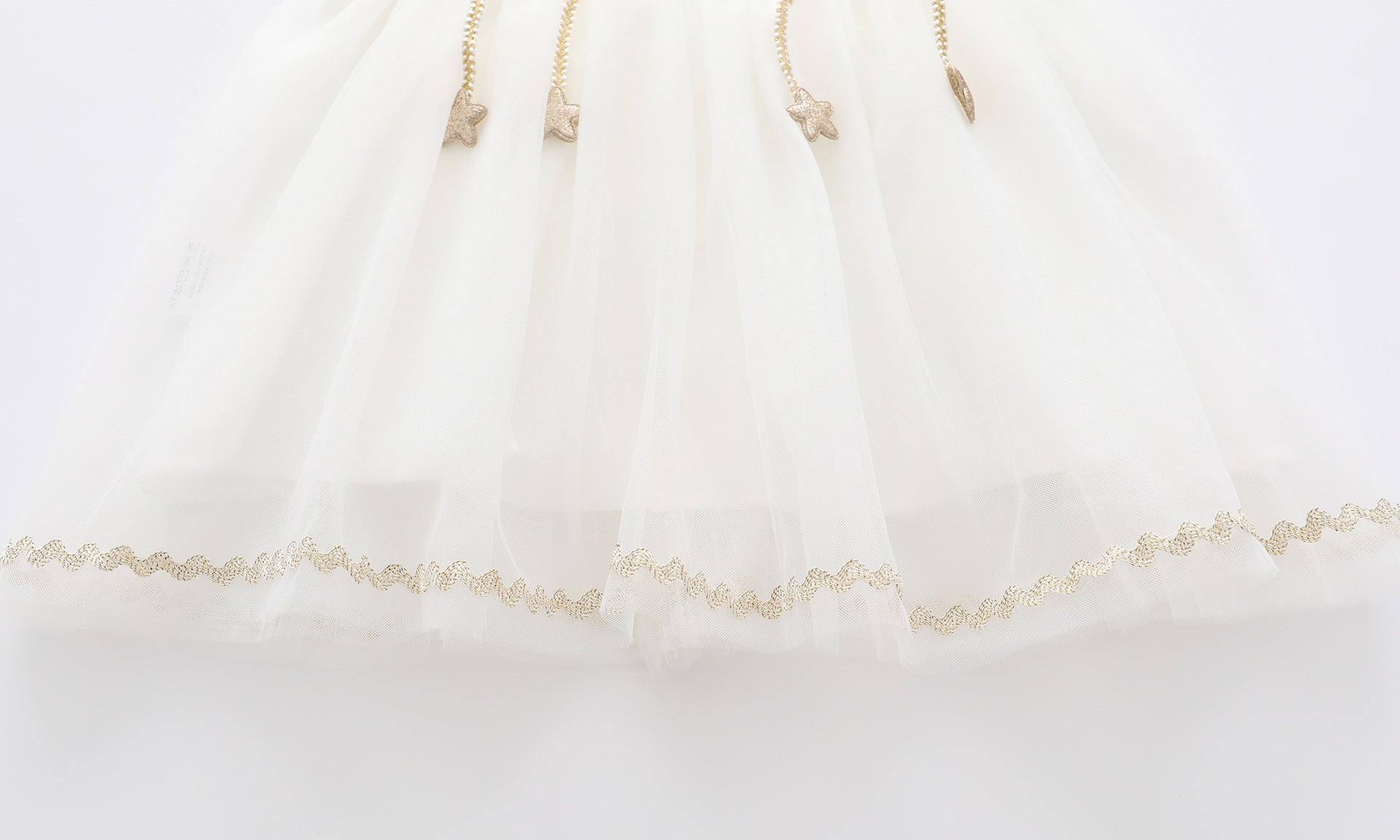 Baby Girl Frill Trim Mesh Overlay Dress in white with bow tie detail, perfect for summer occasions.