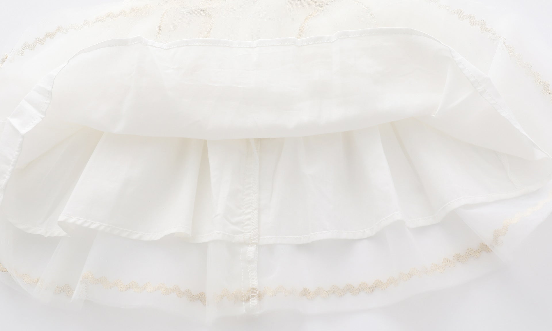 Baby Girl Frill Trim Mesh Overlay Dress in white with bow tie detail, perfect for summer occasions.