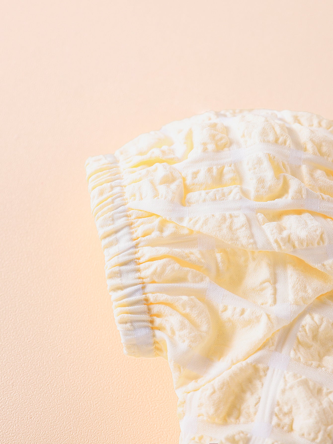 Baby Girl 3D Plaid Graphic Puff Sleeve Princess Dress in vibrant yellow with puff sleeves and plaid design.