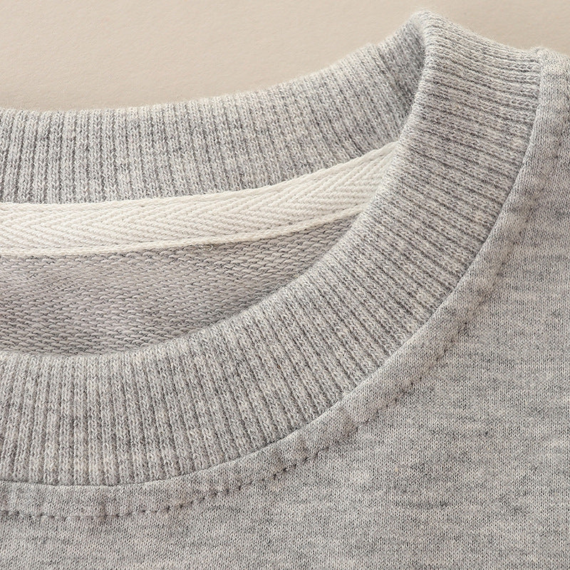 A vibrant Baby Girl Colorful Animal Print Pattern Crewneck Hoodie featuring playful animal designs in a soft cotton fabric.