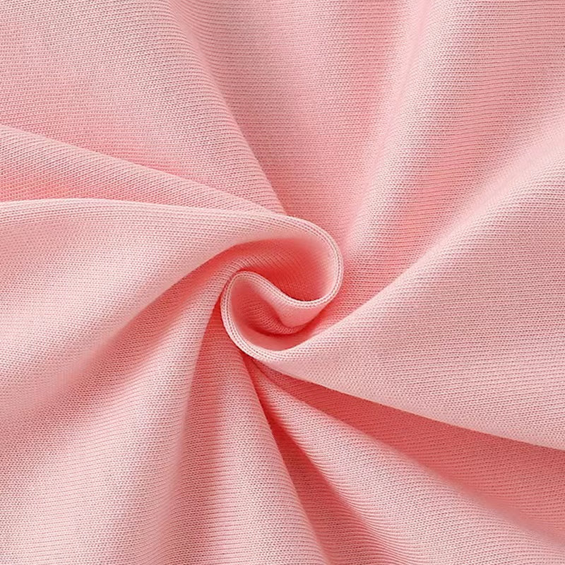 Baby girl wearing a cute bunny print pullover with long sleeves in pink color, perfect for spring and autumn.