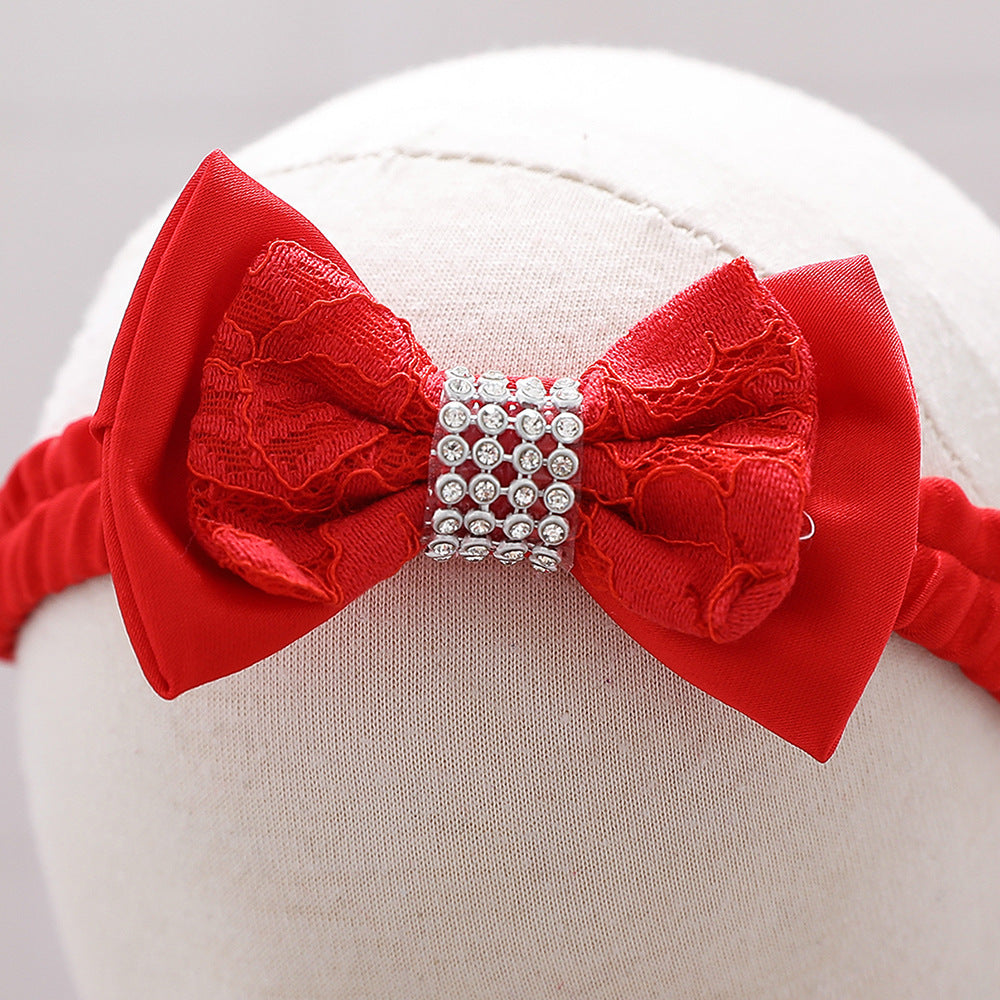 Baby girl wearing a floral mesh overlay formal dress with matching headband, perfect for special occasions.