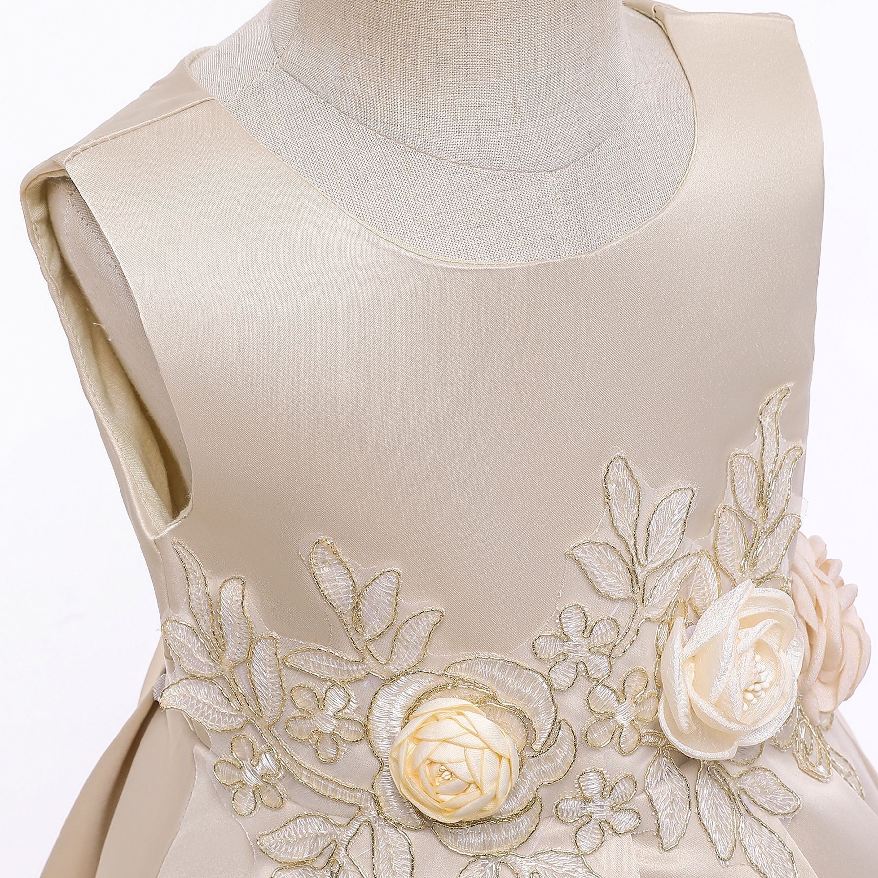 A beautiful baby girl wearing a floral pattern show dress in vibrant colors, perfect for birthday parties and formal occasions.