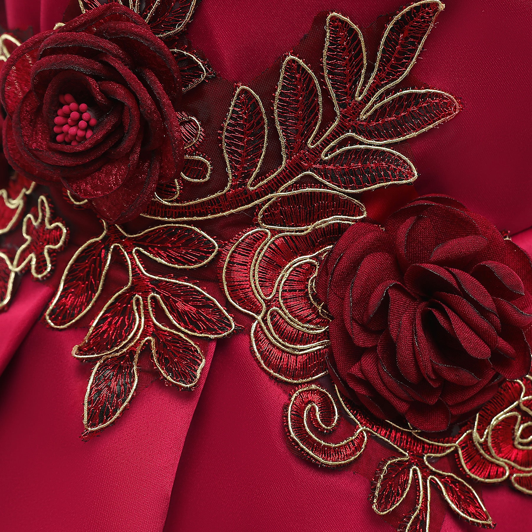 A beautiful baby girl wearing a floral pattern show dress in vibrant colors, perfect for birthday parties and formal occasions.