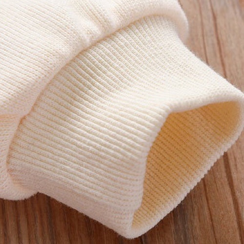 Baby girl hoodie featuring fruit embroidery and ruffle design in purple and apricot corduroy fabric.