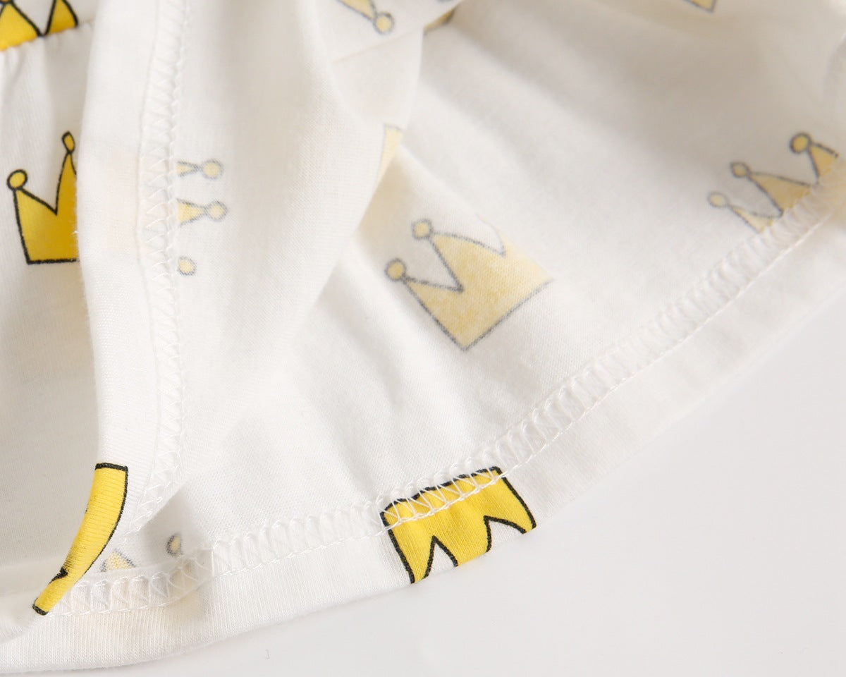 Adorable baby girl outfit featuring a ruffle sleeveless top and matching shorts with a heart printed pattern in pink and yellow.