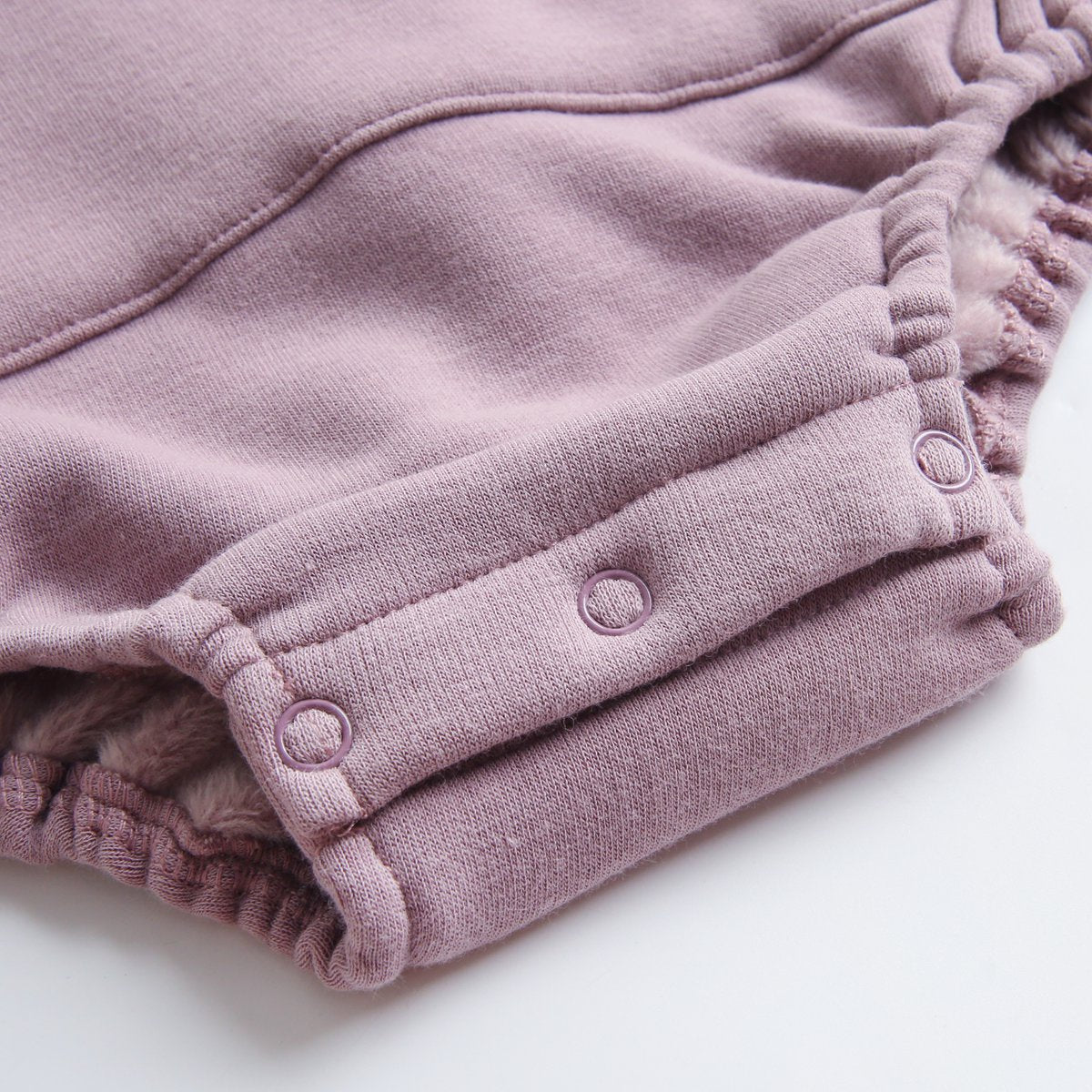 Thickened cotton onesies for babies featuring a cute letter print pattern in purple and grey colors, suitable for both genders.