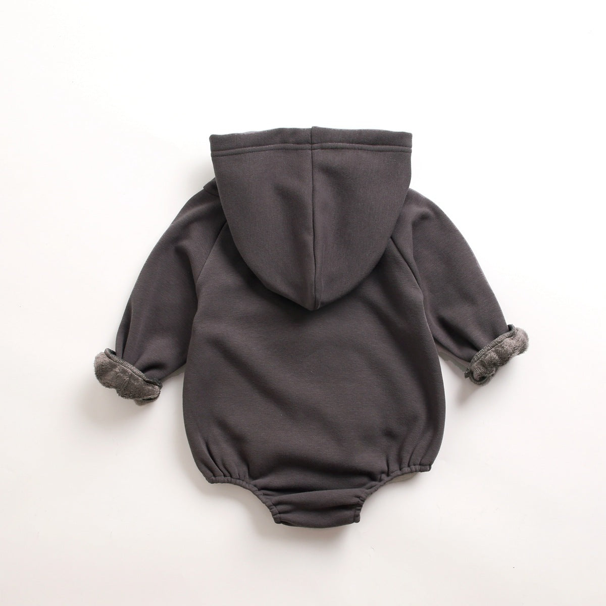 Thickened cotton onesies for babies featuring a cute letter print pattern in purple and grey colors, suitable for both genders.