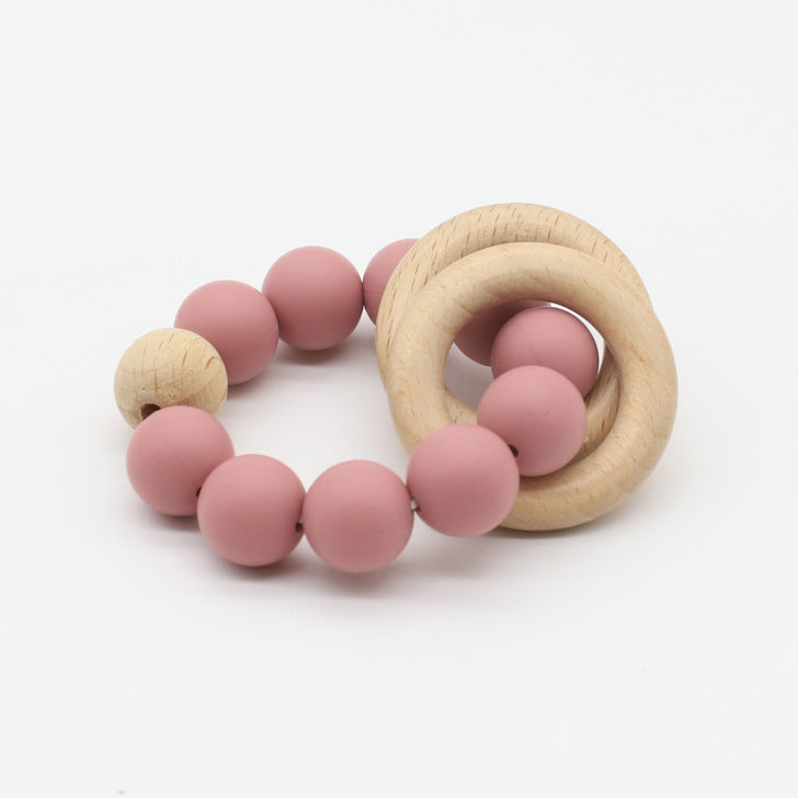 Colorful Baby Multicolor Chewable Teether Chain made of safe silica gel, perfect for soothing teething discomfort.