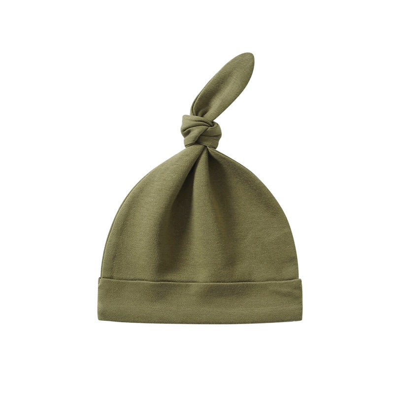 A colorful baby pullover long tail hat made of soft cotton, featuring a vibrant design suitable for both baby boys and girls.