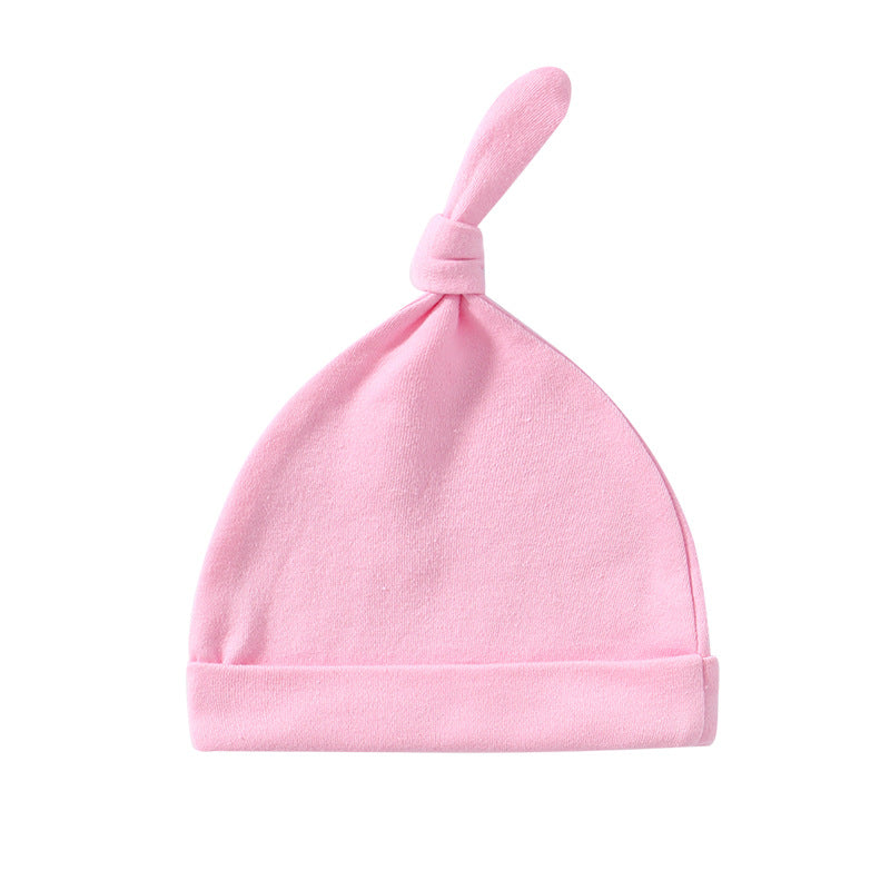 A colorful baby pullover long tail hat made of soft cotton, featuring a vibrant design suitable for both baby boys and girls.