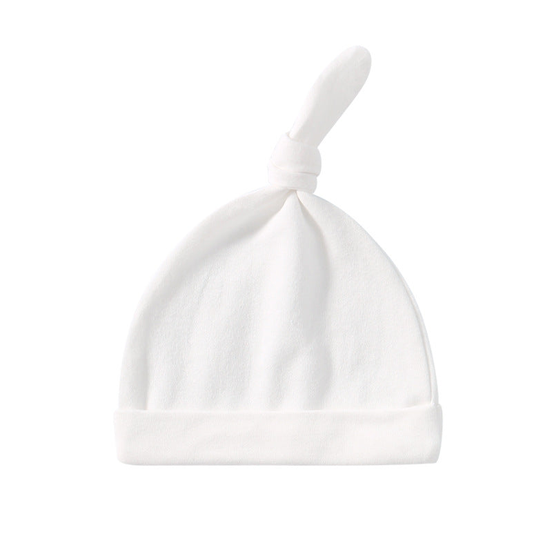 A colorful baby pullover long tail hat made of soft cotton, featuring a vibrant design suitable for both baby boys and girls.