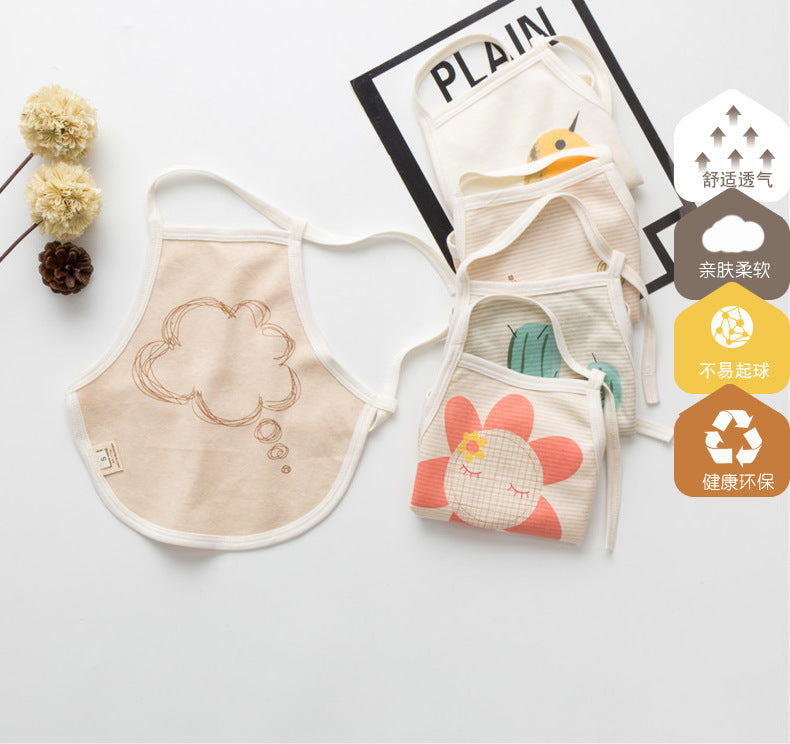 Baby Printed Pattern Belt Design Thin Apron in various colors with fun animal and fruit patterns, perfect for summer wear.