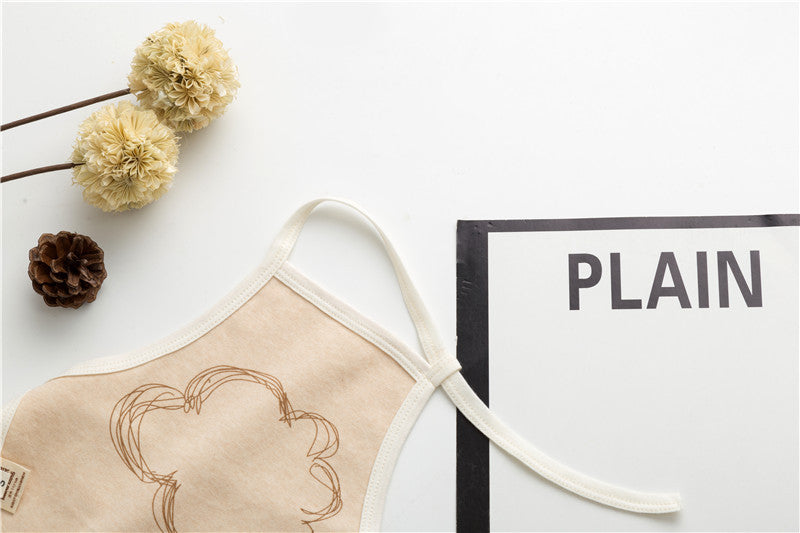 Baby Printed Pattern Belt Design Thin Apron in various colors with fun animal and fruit patterns, perfect for summer wear.