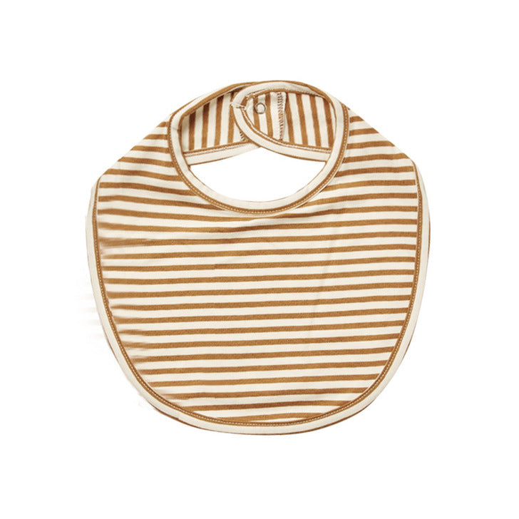 Cute baby bibs made of pure cotton with printed patterns and covered buttons, available in various colors.