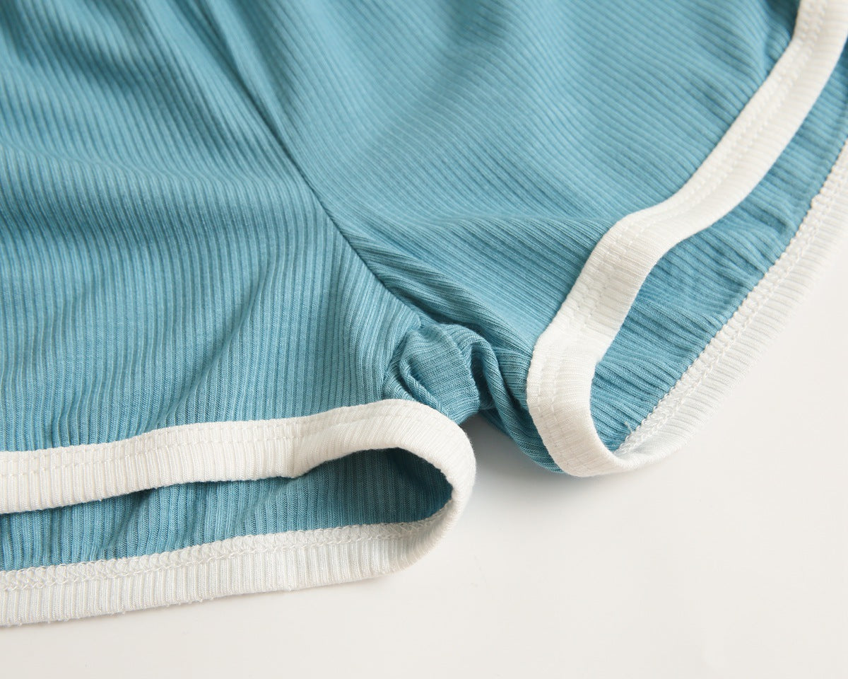 Baby Solid Color Neck Matching Sports Set in vibrant colors, featuring a stylish neck design, perfect for summer play.