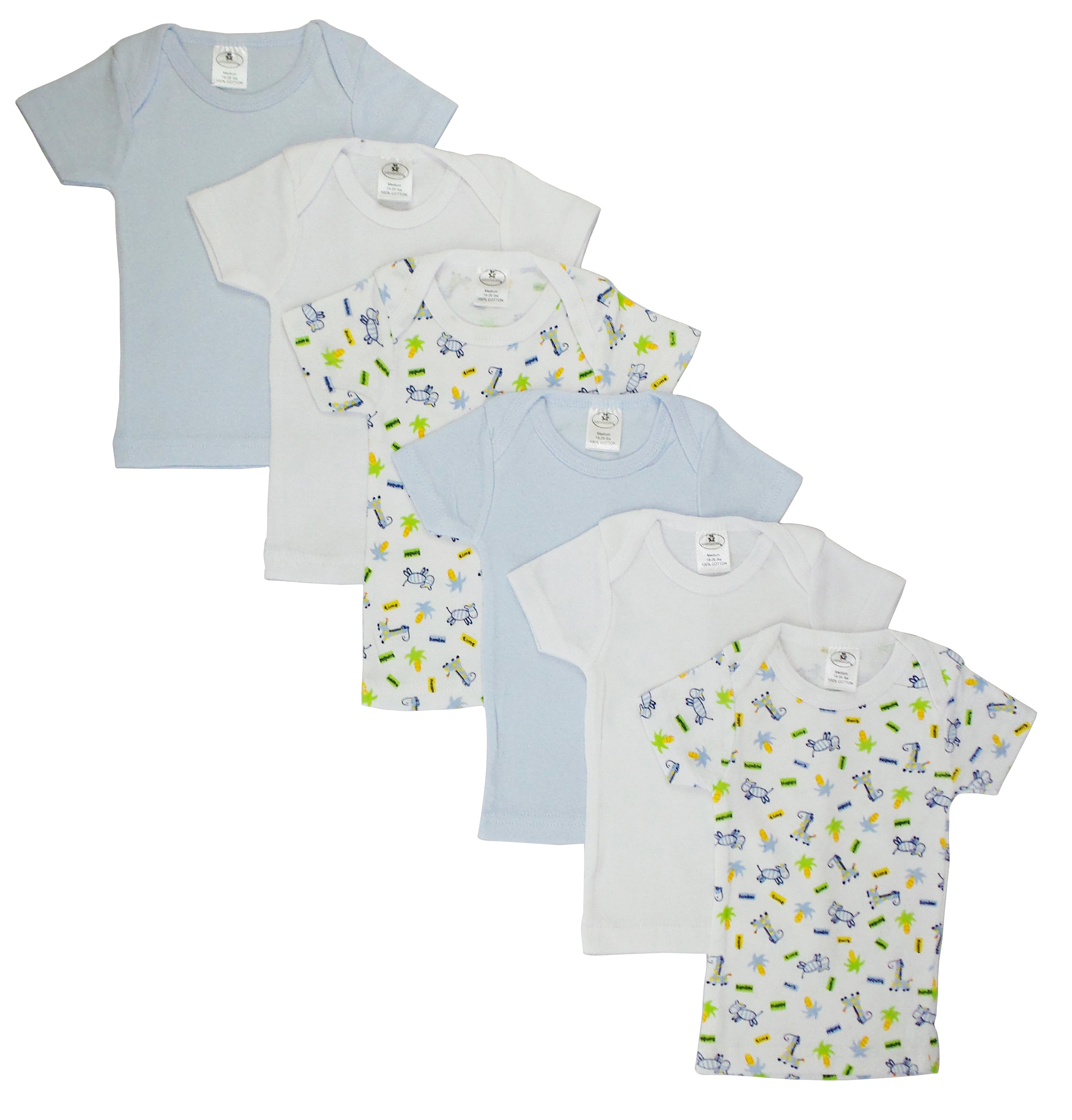Bambini Girls Pastel Variety Short Sleeve Lap T-shirts 6 Pack featuring soft pastel colors and comfortable rib knit cotton fabric.