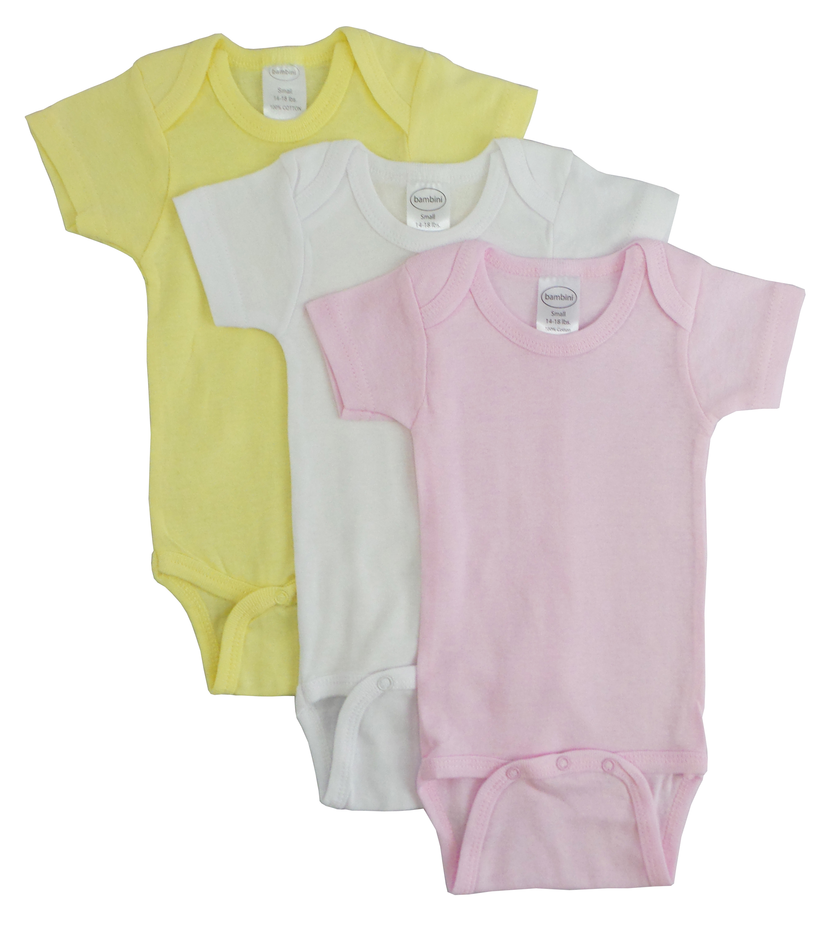 Bambini Pastel Girls Short Sleeve Variety Pack featuring soft cotton rib knit fabric in pastel colors, perfect for springtime wear.