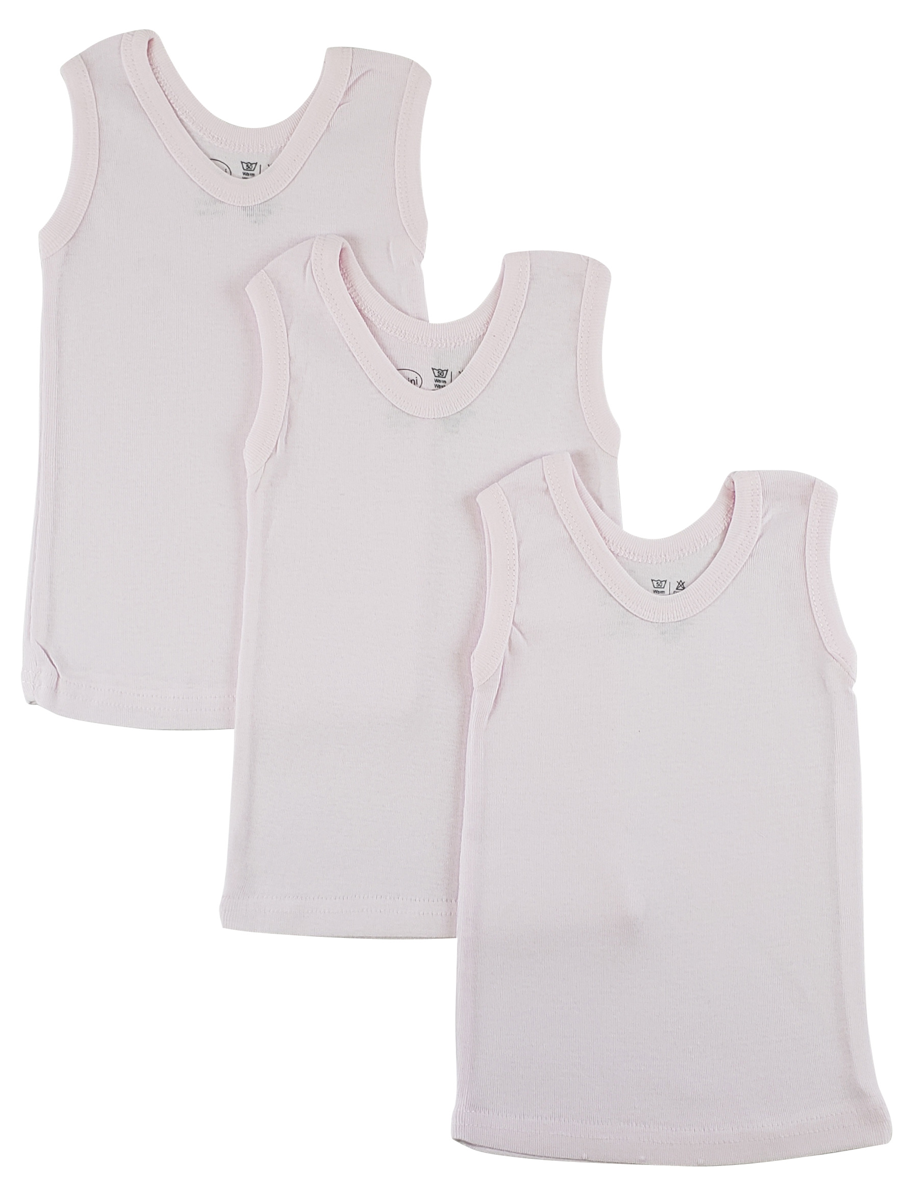 Bambini Pink Tank Top 3 Pack featuring soft cotton fabric, perfect for layering or wearing alone during warm weather.