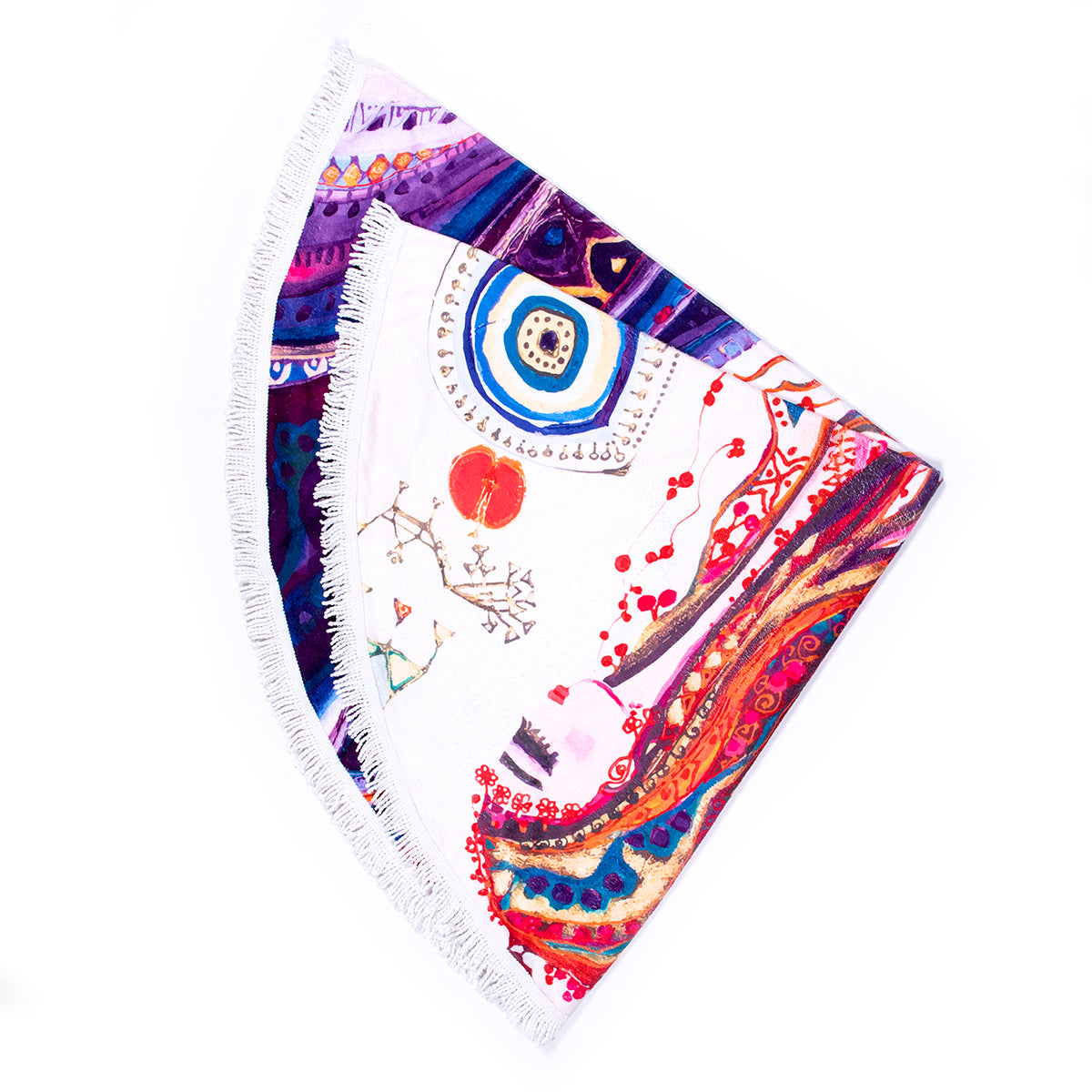 Biggdesign Love rundes Badetuch mit tropischem Muster, ideal für Strand und Freizeit, 150 cm Durchmesser.