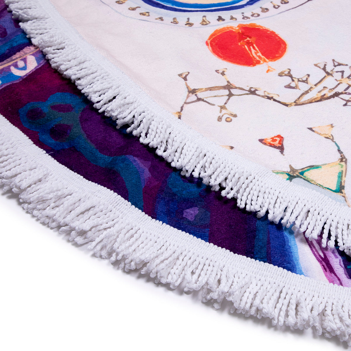 Biggdesign Love rundes Badetuch mit tropischem Muster, ideal für Strand und Freizeit, 150 cm Durchmesser.