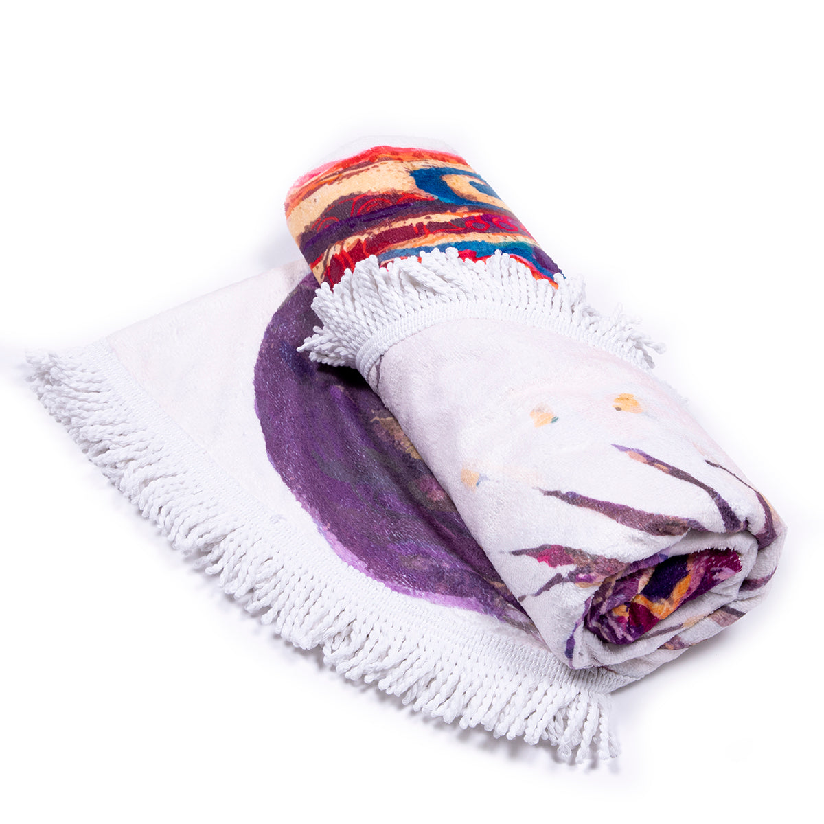 Biggdesign Love rundes Badetuch mit tropischem Muster, ideal für Strand und Freizeit, 150 cm Durchmesser.