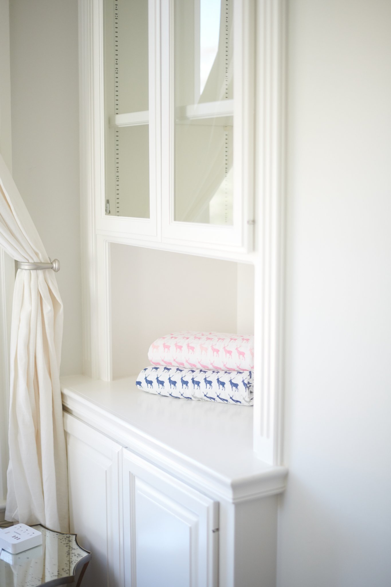 Blue Deer and Glacier Grey Plaid Cotton Muslin Newcastle Blanket, soft and cozy, perfect for kids.