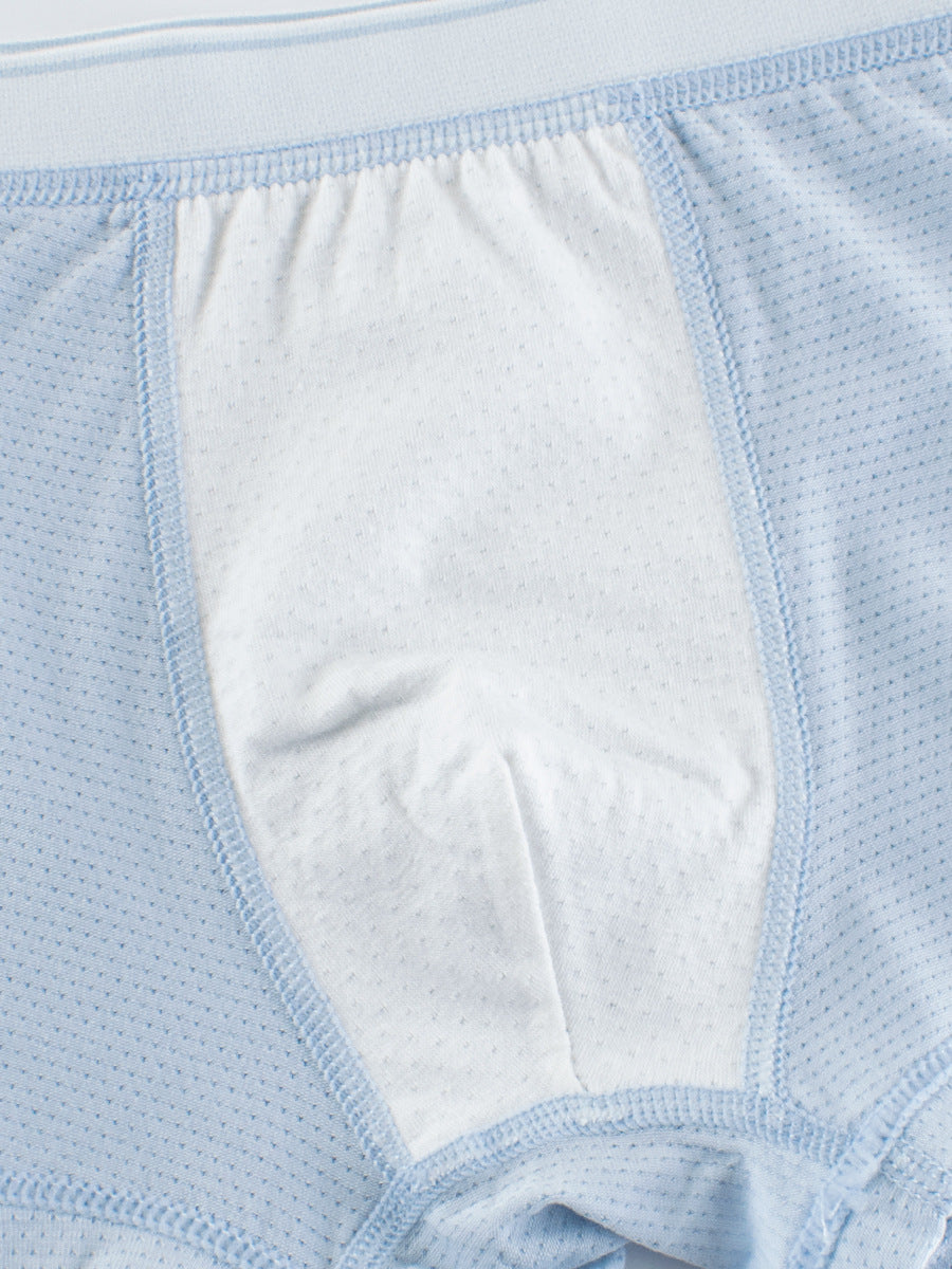 Boys' boxer shorts featuring a fun astronaut cartoon print in blue and light blue colors, made from breathable cotton blend material.