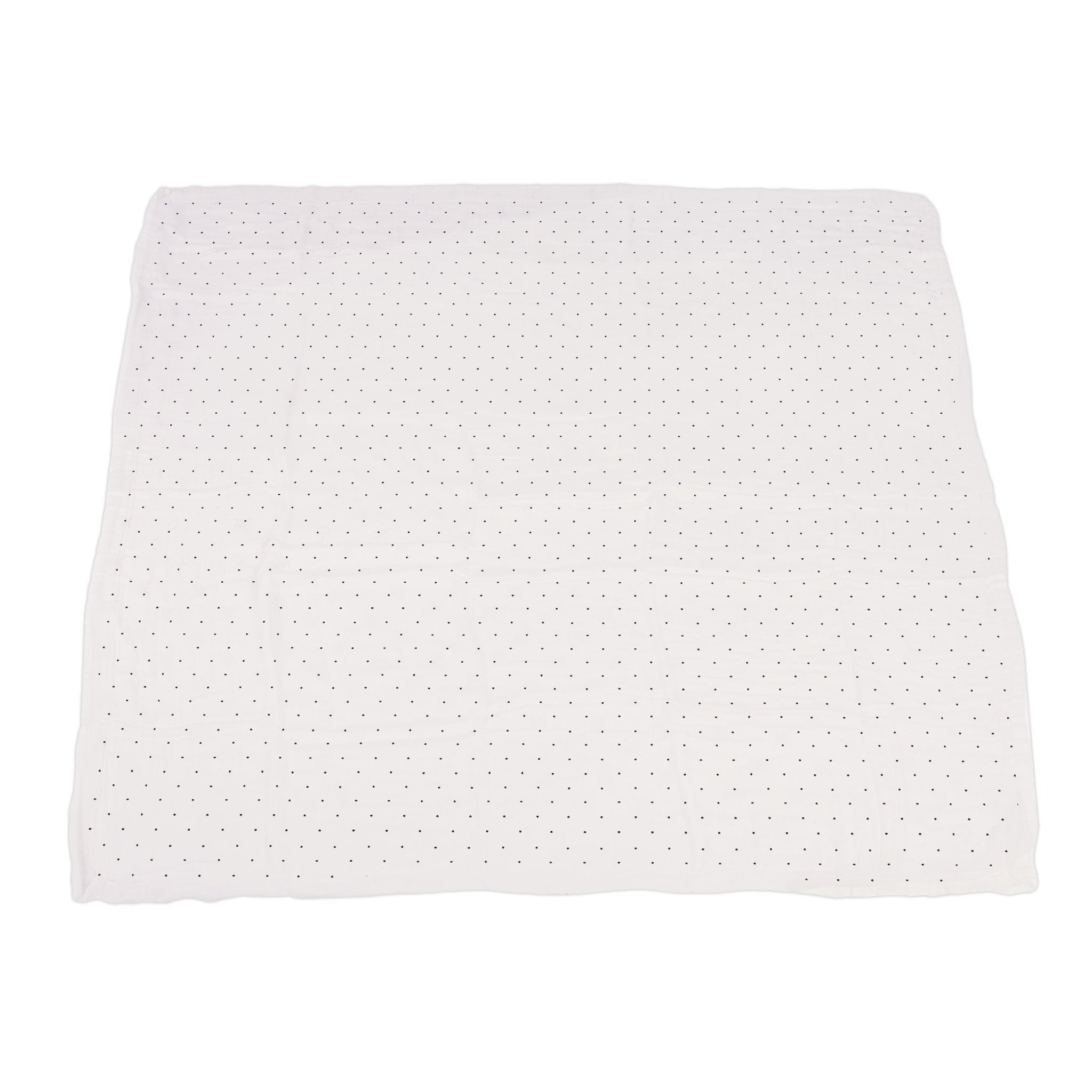 Carnelian Peaches and Black and White Polka Dot Newcastle Blanket, showcasing its soft bamboo muslin fabric and playful polka dot design.