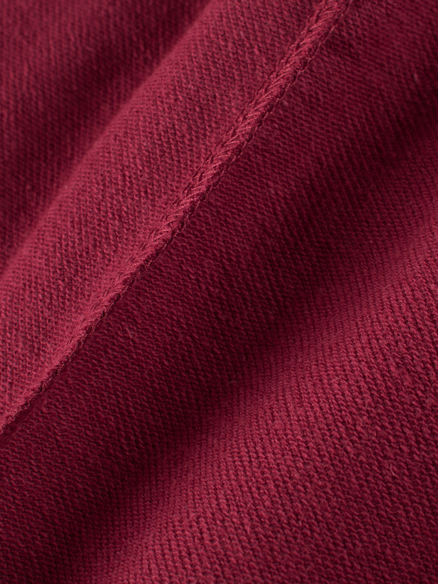 Children's cotton pants featuring a teddy bear cartoon design in red and grey colors, perfect for spring and summer wear.