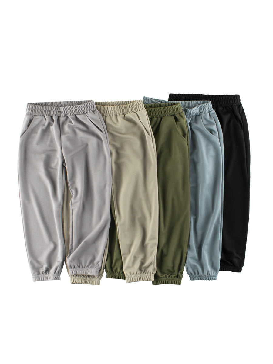 Children's Summer Boys' Solid Color Thin Breathable Pants in various colors, showcasing their lightweight and casual design.