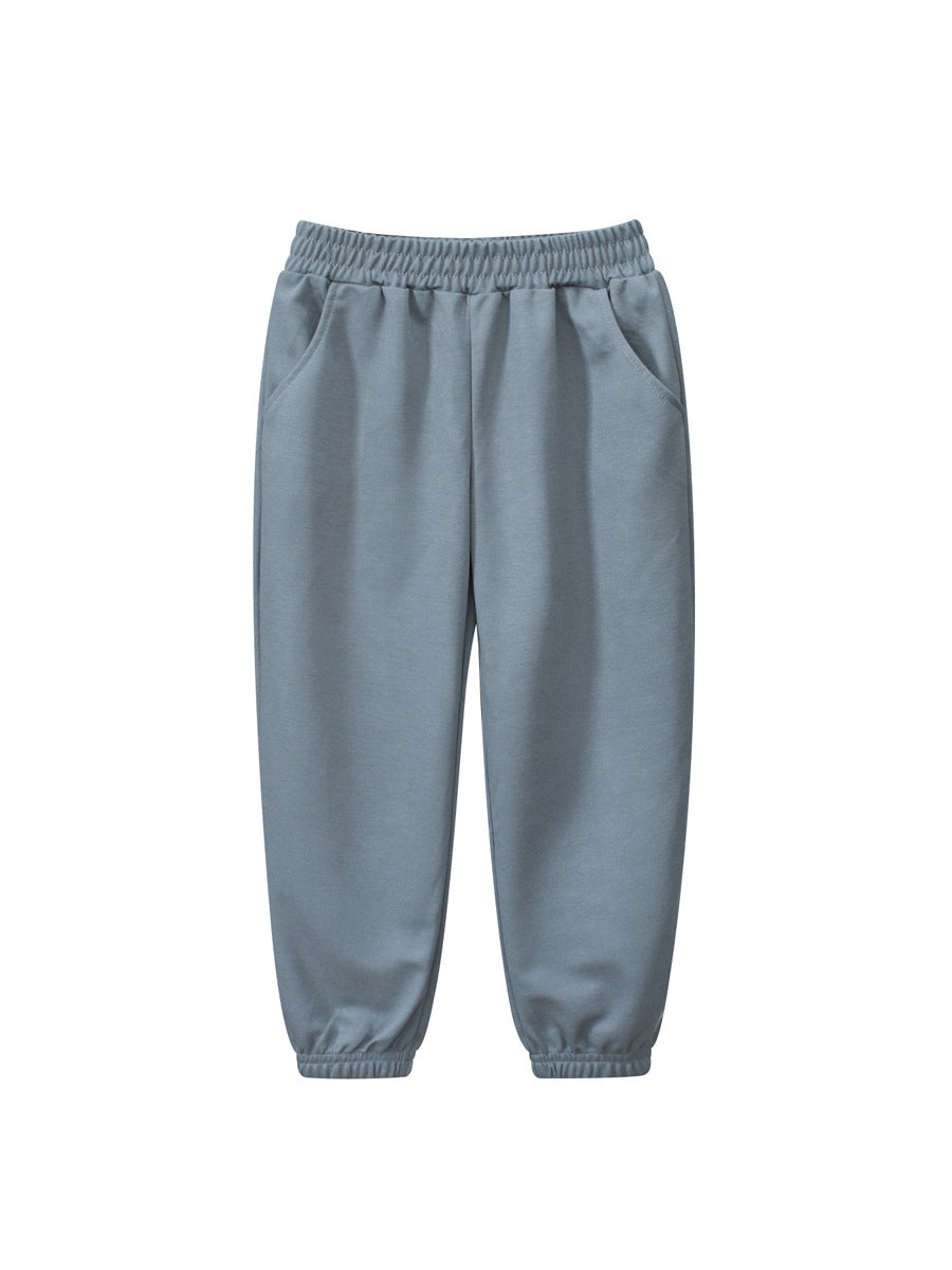 Children's Summer Boys' Solid Color Thin Breathable Pants in various colors, showcasing their lightweight and casual design.