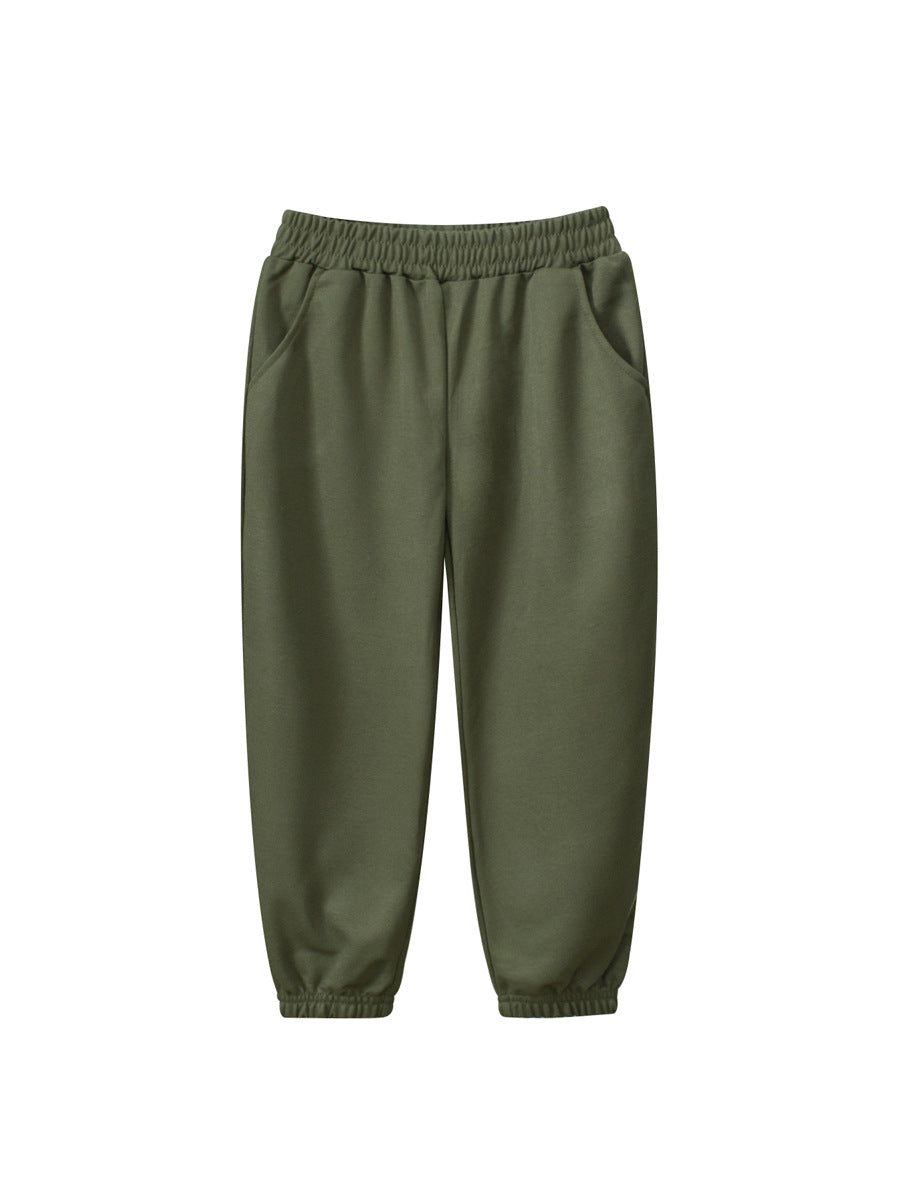 Children's Summer Boys' Solid Color Thin Breathable Pants in various colors, showcasing their lightweight and casual design.