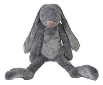 Deep Grey Rabbit Richie plush toy by Happy Horse, featuring soft fabric and a cuddly design, perfect for children.