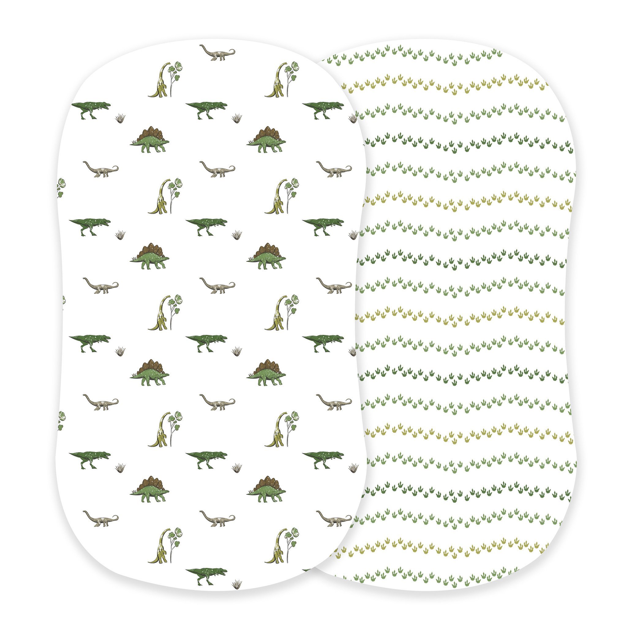 Dino Days and Dino Feet Cotton Changing Pad Cover featuring playful dinosaur designs on soft, breathable fabric.
