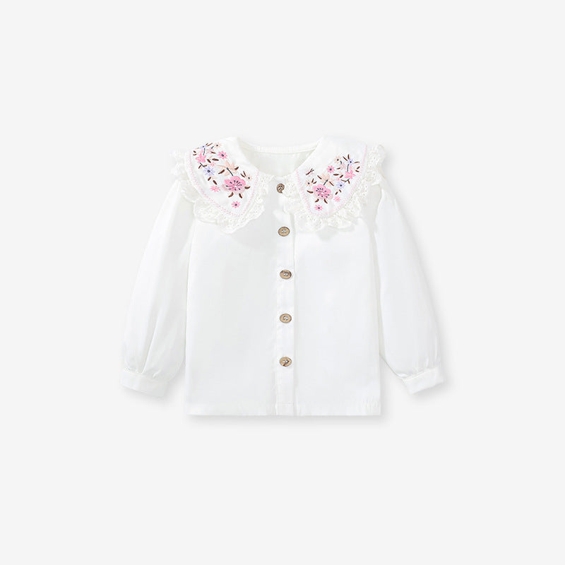 Embroidered Pattern Doll Neck Short & Dress Sets in purple and yellow, featuring a floral design, perfect for baby girls and girls.