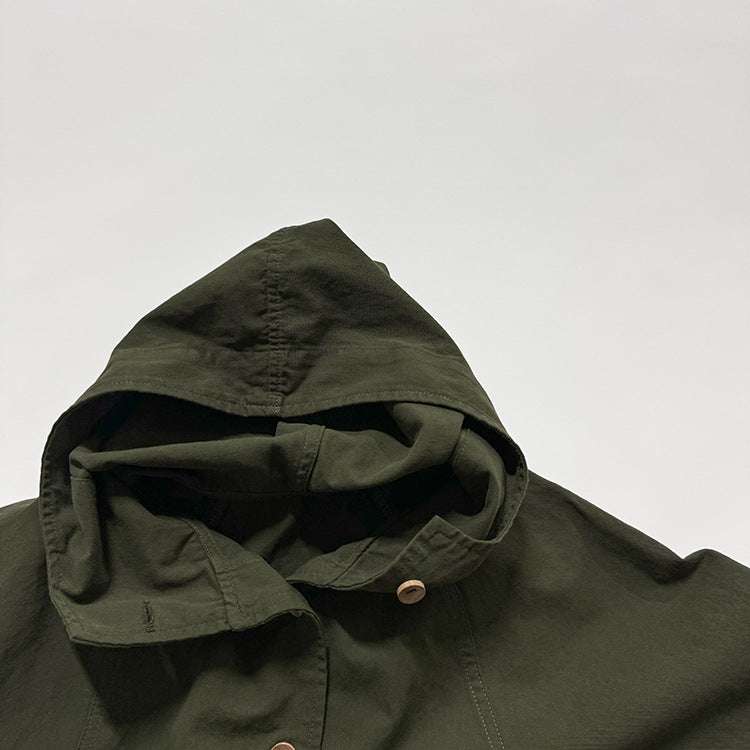 European and American style kids' outerwear in vibrant green color with long sleeves, suitable for boys and girls.