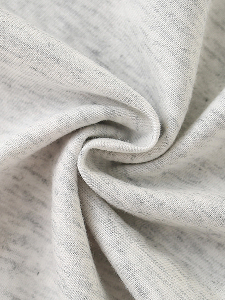 Girls Cartoon Printing Pattern Comfy Cotton Top Pullover in grey and beige, featuring playful cartoon designs, perfect for spring and autumn wear.