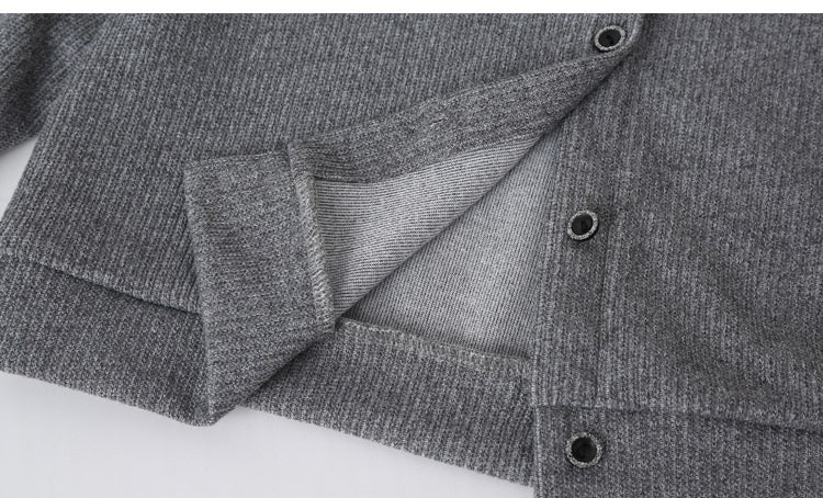 Girls Single Breasted Cardigan Tops Black Dress Sets in black and grey, showcasing stylish design and comfortable fit for ages 5-12.