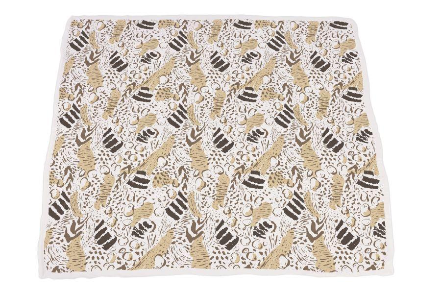 Hungry Giraffe Bamboo Muslin Blanket featuring animal prints, soft and cozy for kids.