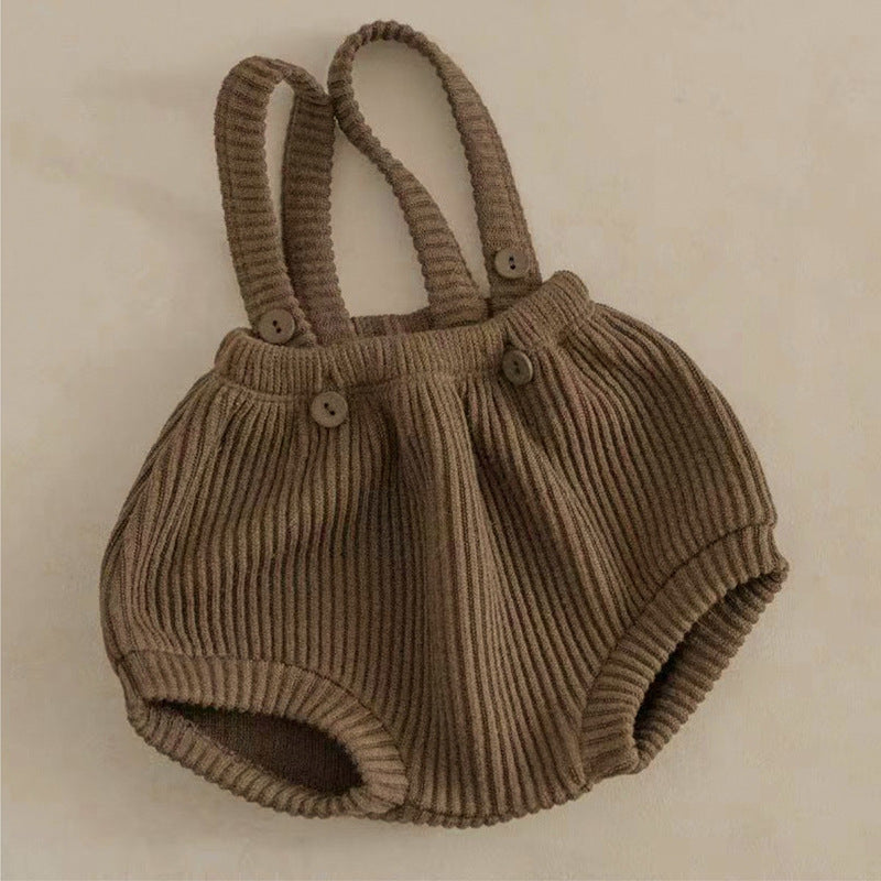 Infant Baby Kids Simple Strap Outfit in Pink, Apricot, and Coffee colors, designed for boys and girls aged 2-3 years, made from soft polyester.